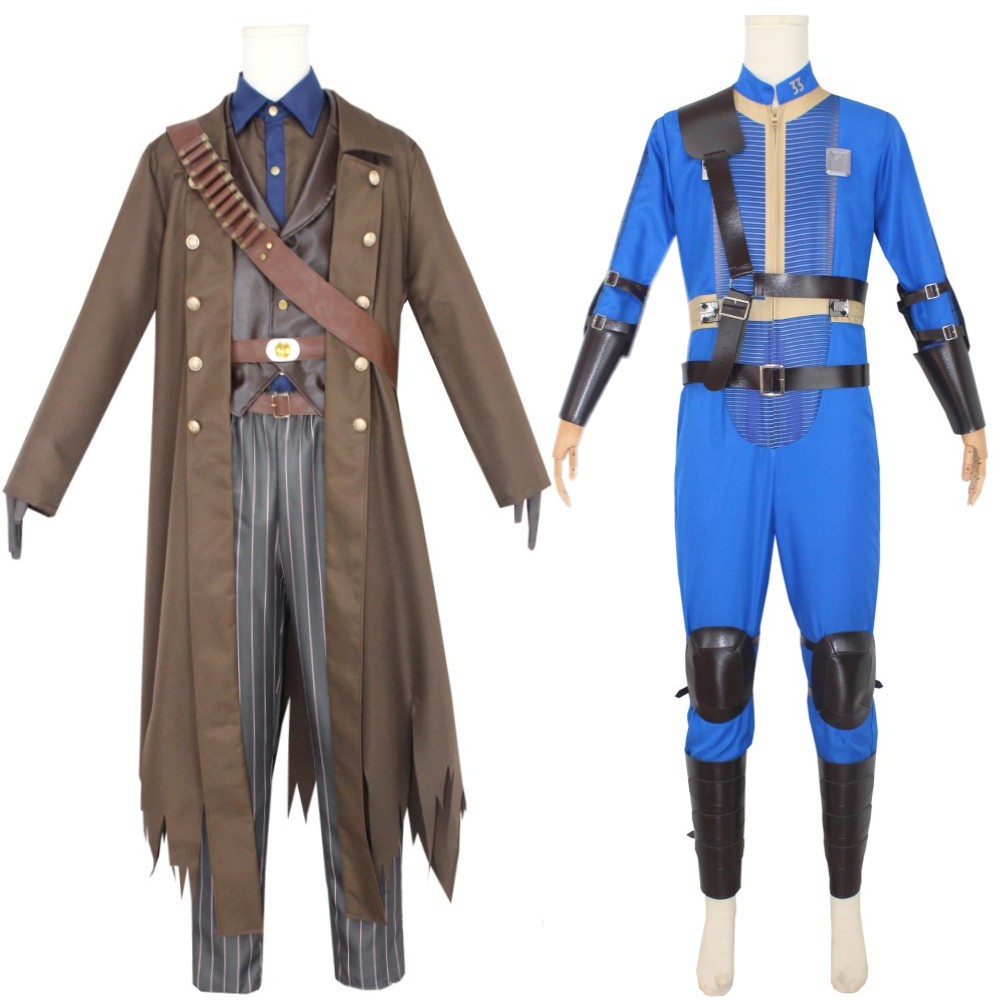 Fallout Cosplay Prop - ชุดคอสเพลย์ลูซี่ ชุดจั๊มสูทสำหรับผู้ใหญ่ พร้อมอุปกรณ์เสริมสำหรับงานปาร์ตี้ ภาพยนตร์ Fallout งานคาร์นิวัล