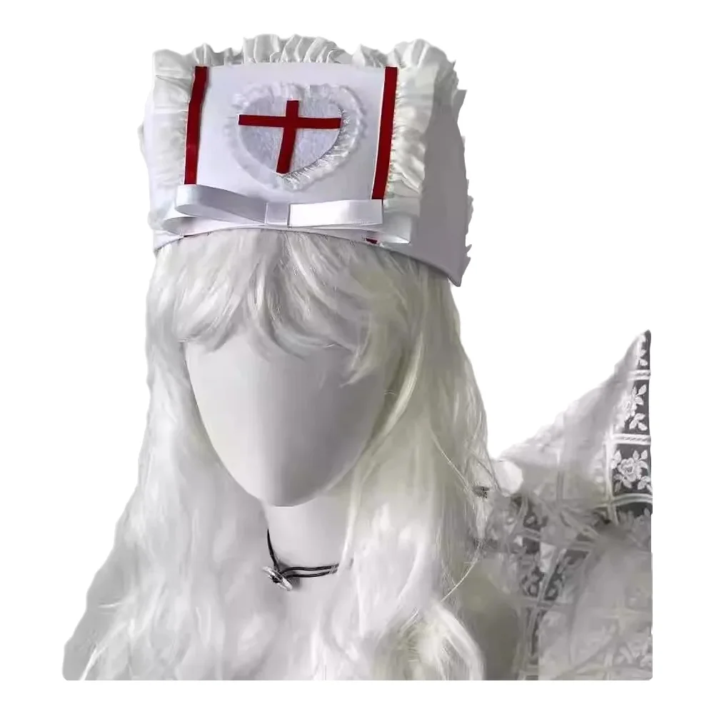 Cosplay Prop Bow - คอสเพลย์หมวกพยาบาลหมวกอุปกรณ์เสริม Prop y2k สาวพยาบาลหมวกหวานลูกไม้คอสเพลย์การถ่ายภาพ props คอสเพลย์