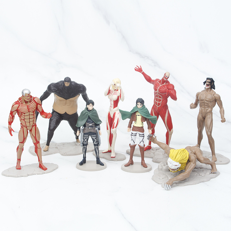 Kotobukiya Artfx - 8pcs โจมตีบน Titan Anime Figures Armored