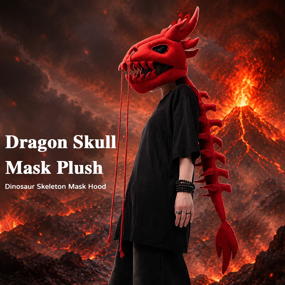หน้ากากหัวไดโนเสาร์พร้อมฮู้ดขน - Cosplay Prop Designer บทวิจารณ์และราคา
